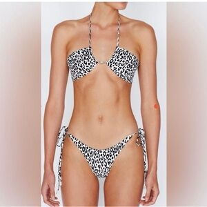 Triangl swimwear leopard velvet set  small